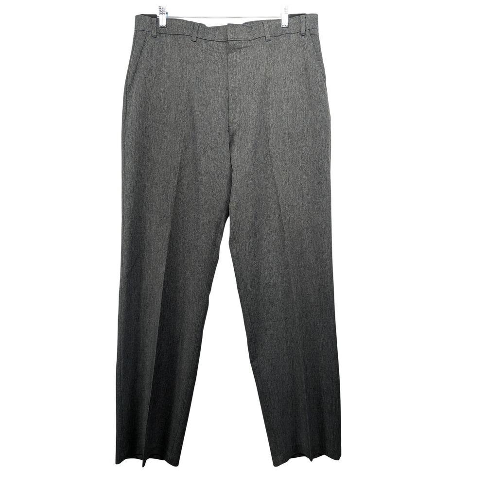 Levi Strauss Action Slacks Mens 38x34 Gray Flat Front Straight Leg Dress Pants